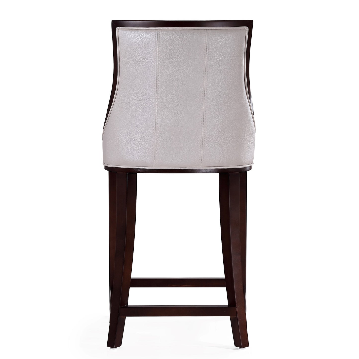 Manhattan Comfort Fifth Avenue Wood and Faux Leather Counter Height Bar Stool