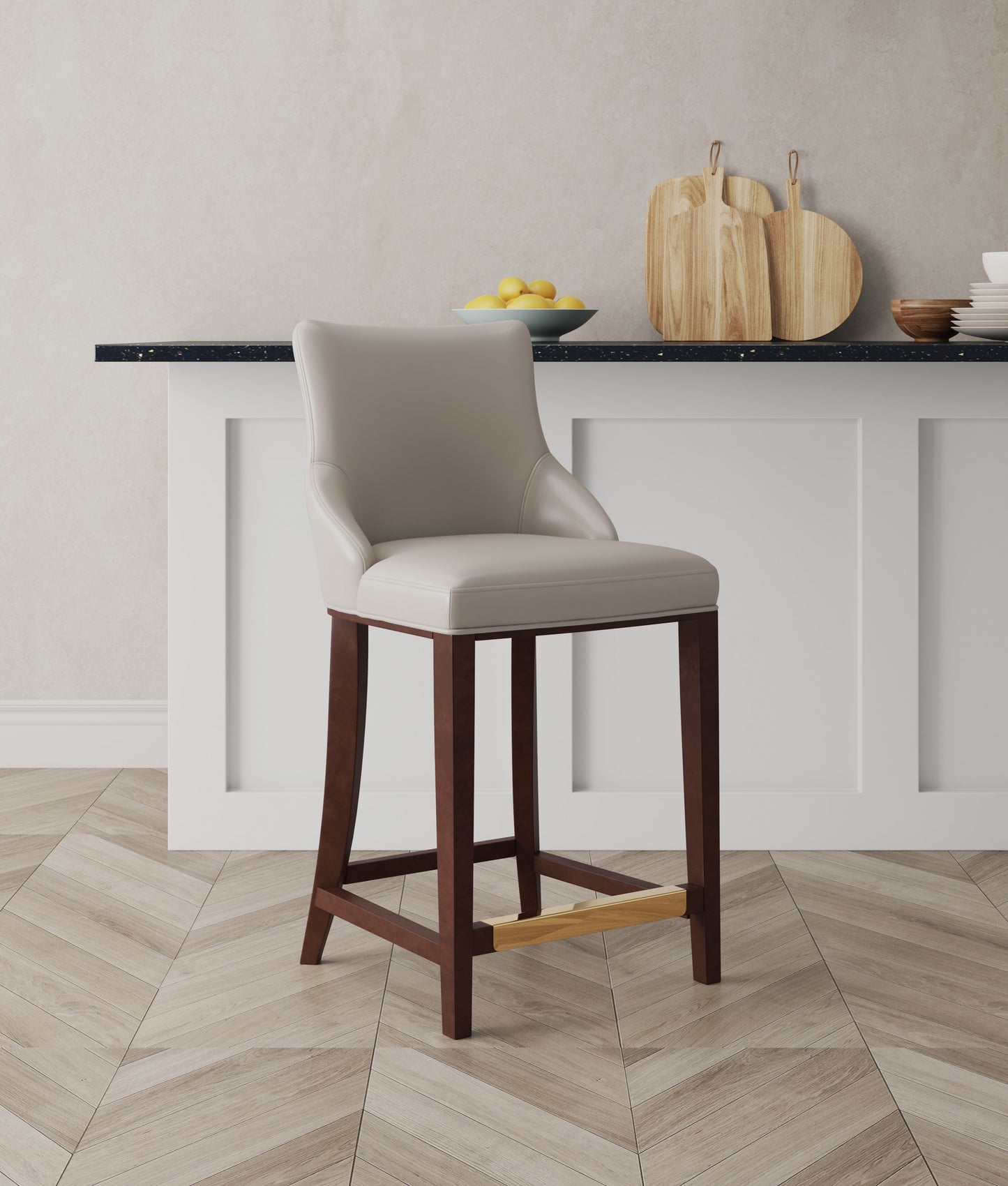Shubert Modern Wood Upholstered Counter Stool in Light Gray CS016-LG
