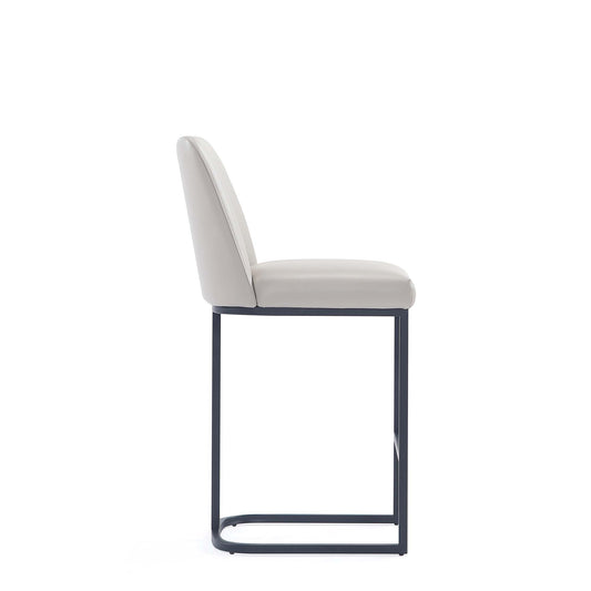 Manhattan Comfort Serena Modern Leatherette Upholstered Counter Stool in Light Grey CS017-LG