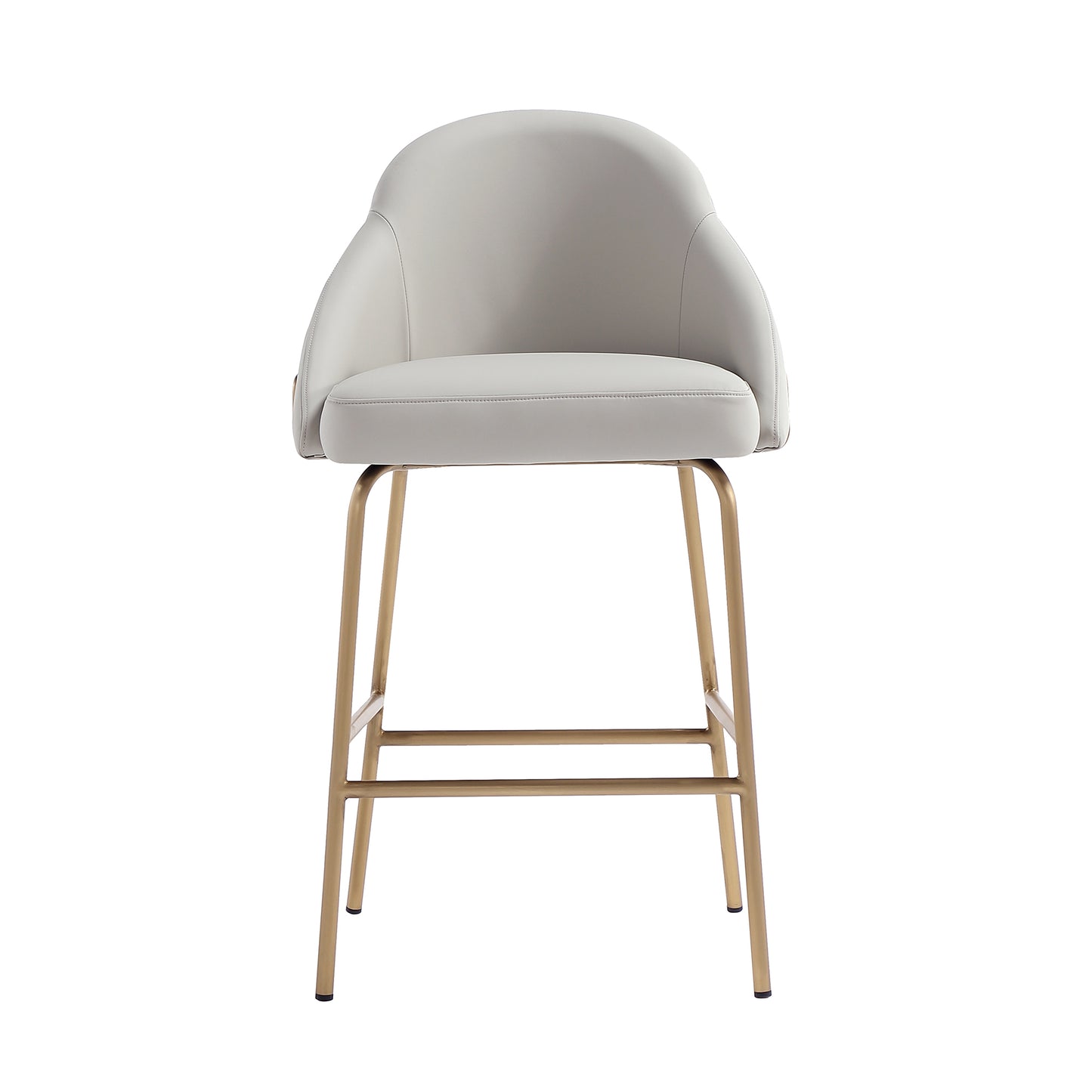 Gracie Modern Metal Upholstered Counter Stool in Stone Gray and Gold CS019-GST