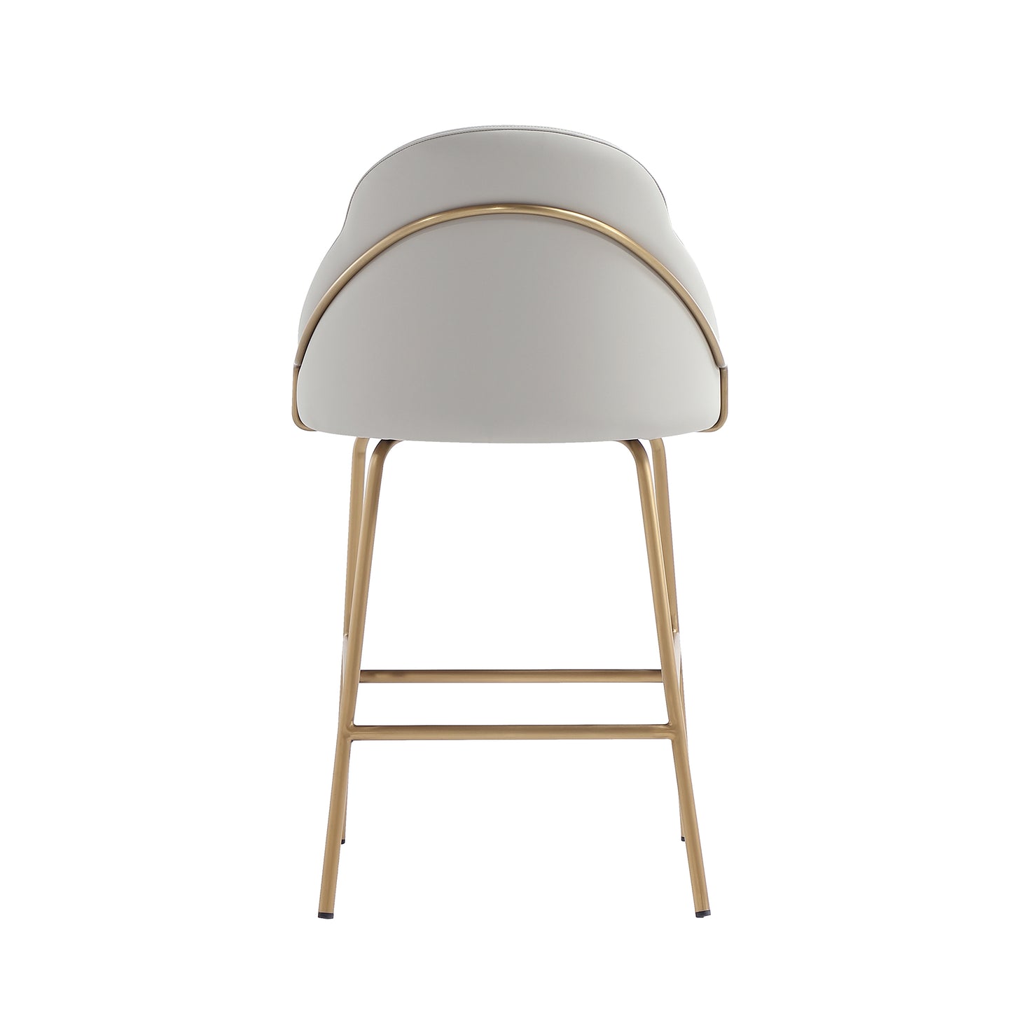 Gracie Modern Metal Upholstered Counter Stool in Stone Gray and Gold CS019-GST