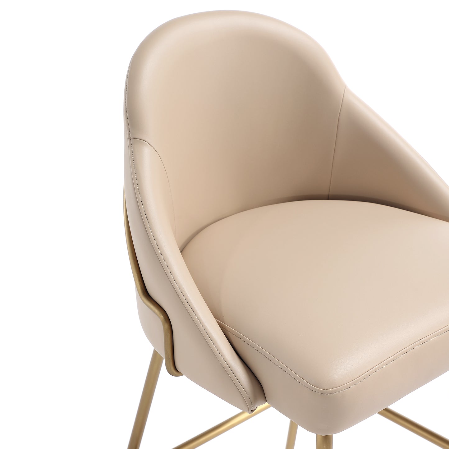 Gracie Modern Metal Upholstered Counter Stool in Tan and Gold CS019-GTN