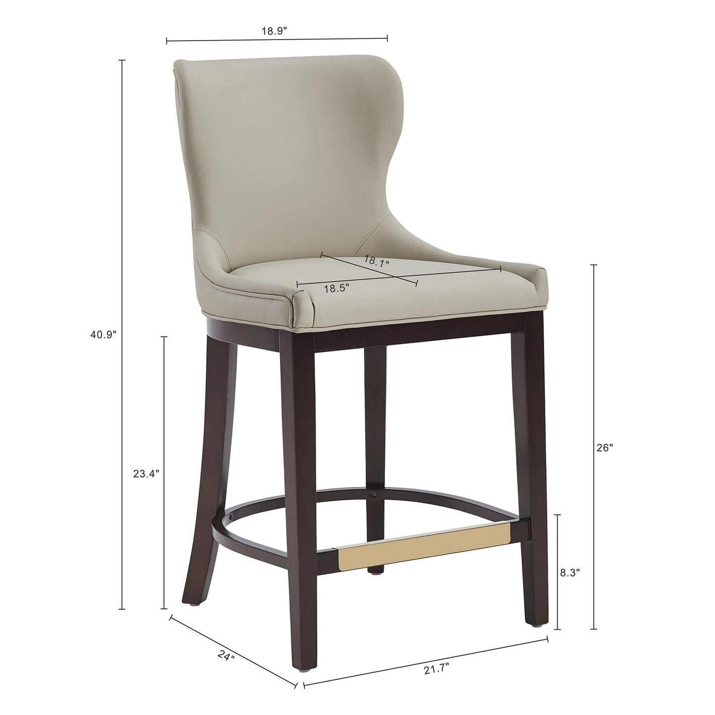 Blair Modern Wood Upholstered Counter Stool in Stone CS020-ST