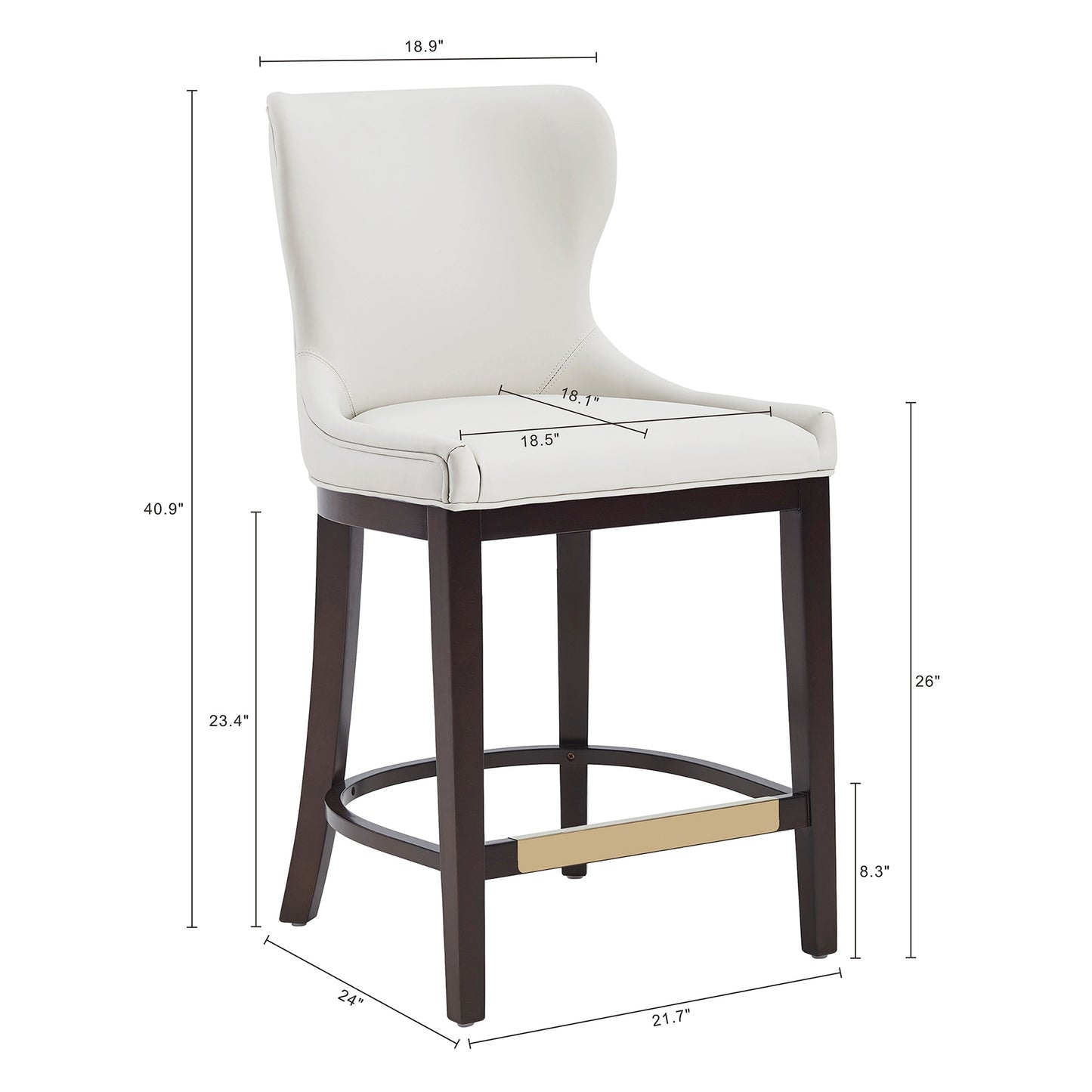 Blair Modern Wood Upholstered Counter Stool in White CS020-WH