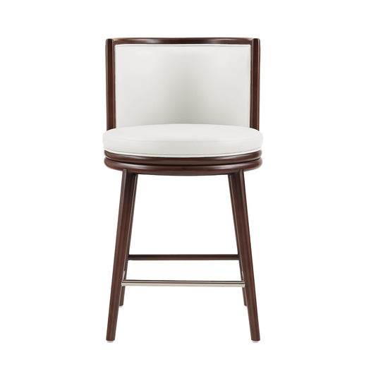Evalyn Modern Wood Upholstered Counter Stool in White CS021-WH