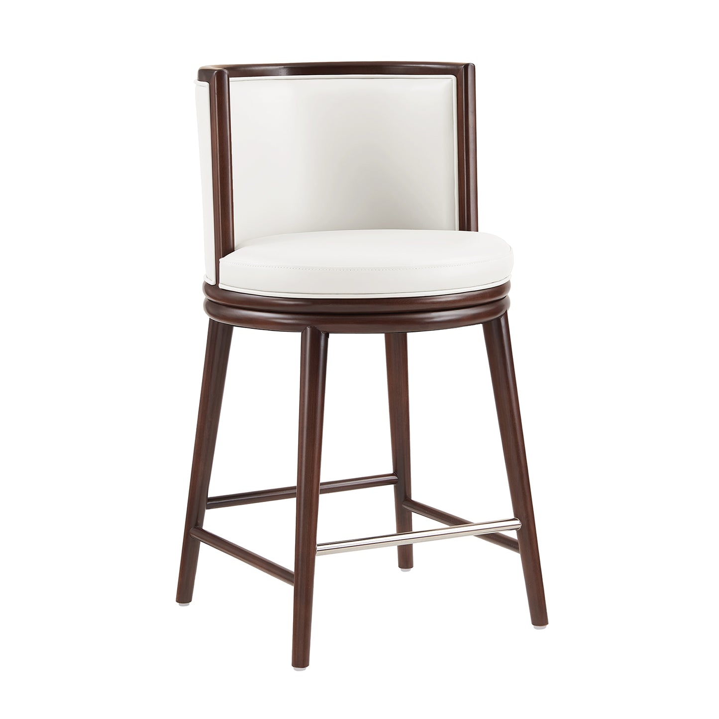 Evalyn Modern Wood Upholstered Counter Stool in White CS021-WH