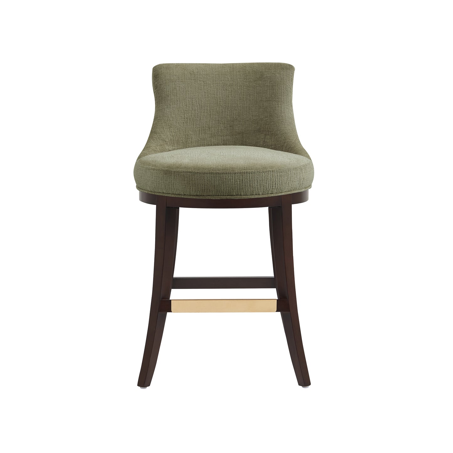 Lucia Modern Wood Chenille Counter Stool in Leaf Green CS022-GR