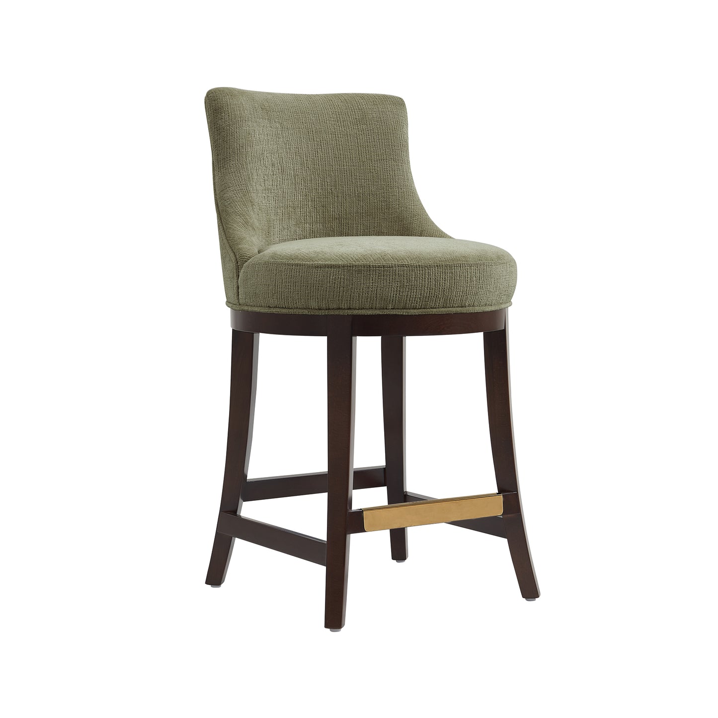 Lucia Modern Wood Chenille Counter Stool in Leaf Green CS022-GR