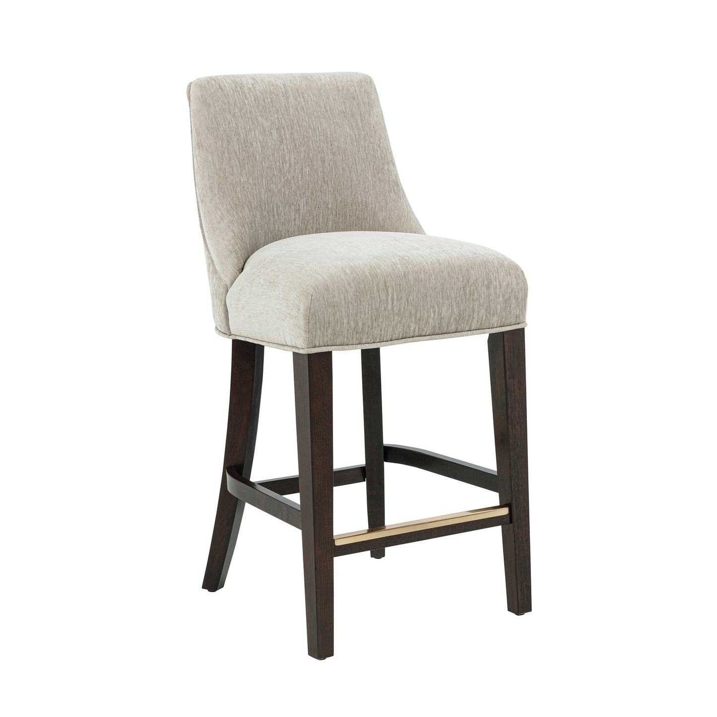 Beever Modern Wood Chenille Counter Stool in Taupe CS024-TP