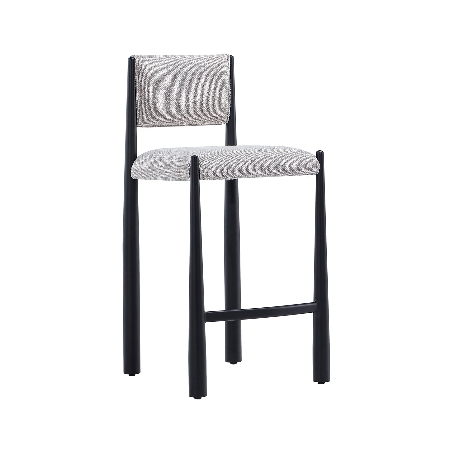 Lennor Mid-Century Modern Metal Boucle Counter Stool in Champagne CS1529-1