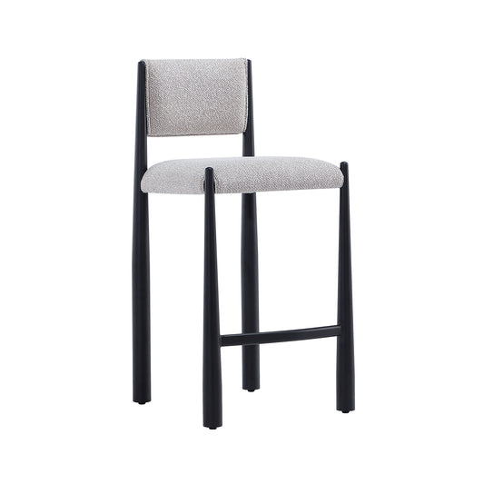 Lennor Mid-Century Modern Metal Boucle Counter Stool in Champagne CS1529-1