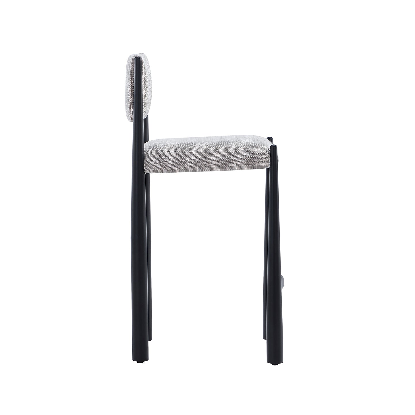 Lennor Mid-Century Modern Metal Boucle Counter Stool in Champagne CS1529-1