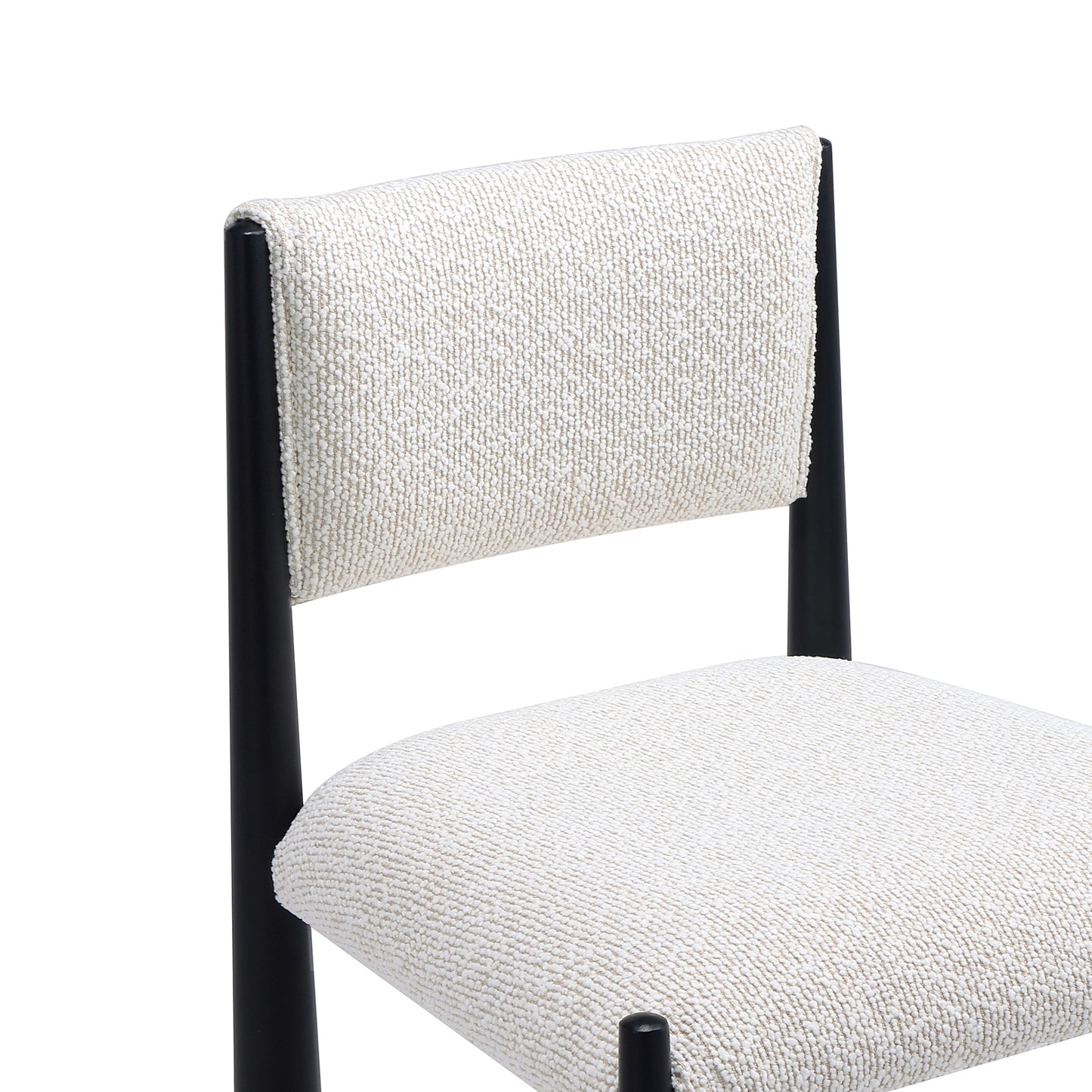 Lennor Mid-Century Modern Metal Boucle Counter Stool in Cream CS1529-2