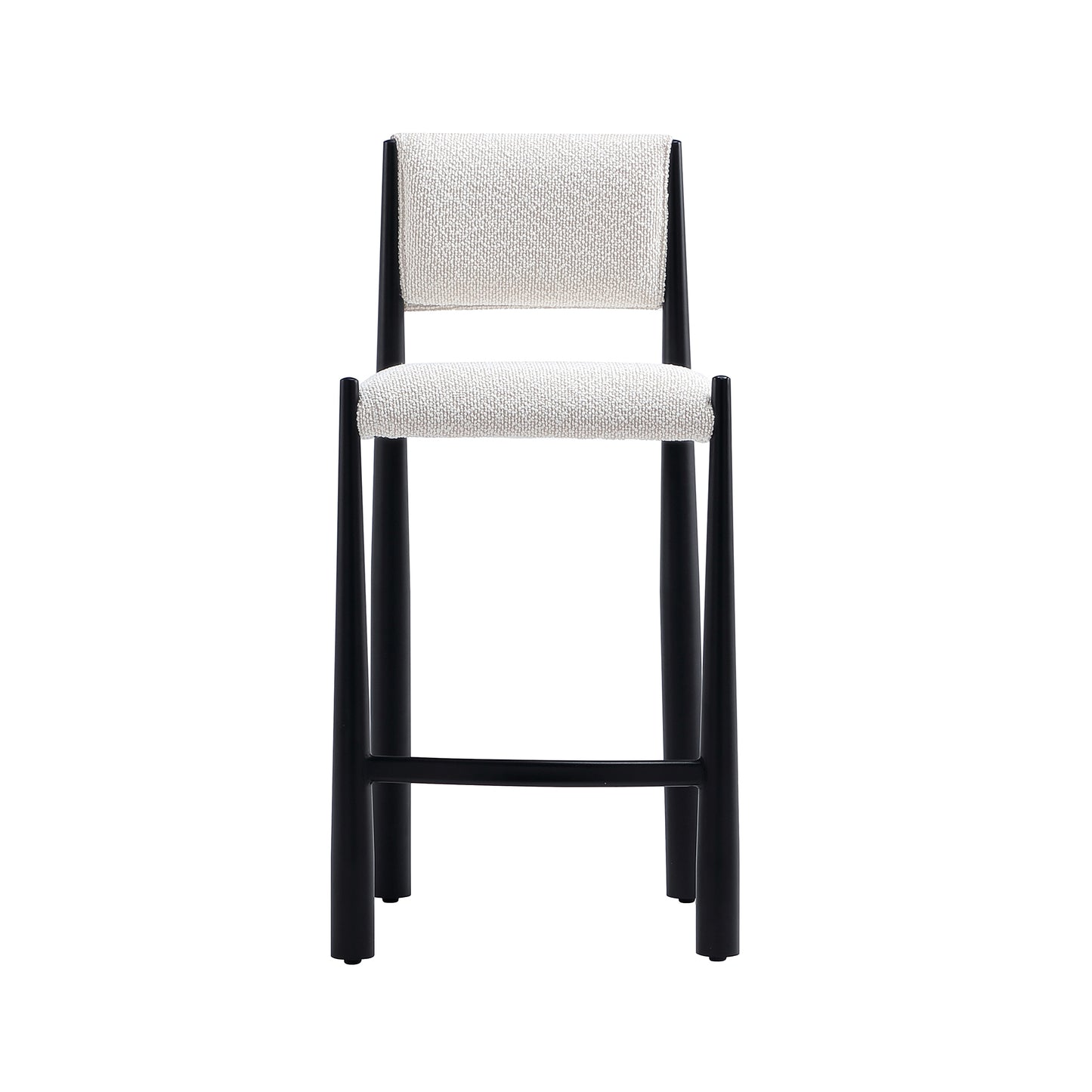 Lennor Mid-Century Modern Metal Boucle Counter Stool in Cream CS1529-2