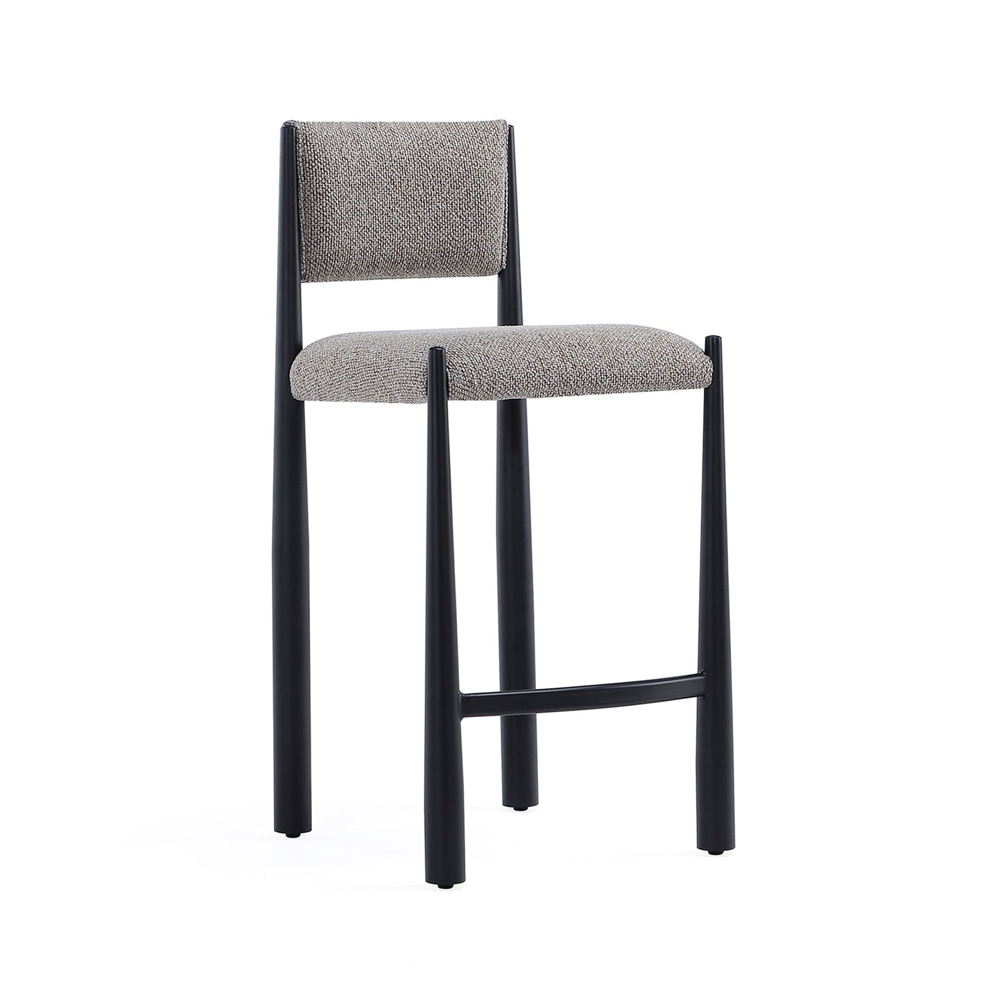 Lennor Mid-Century Modern Metal Boucle Counter Stool in Mushroom CS1529-3