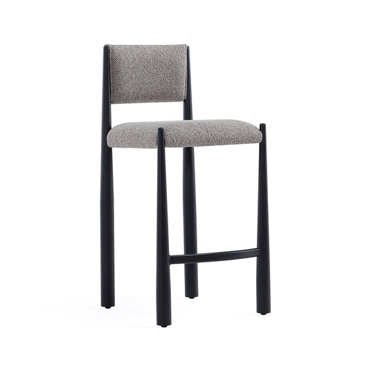 Lennor Mid-Century Modern Metal Boucle Counter Stool in Mushroom CS1529-3