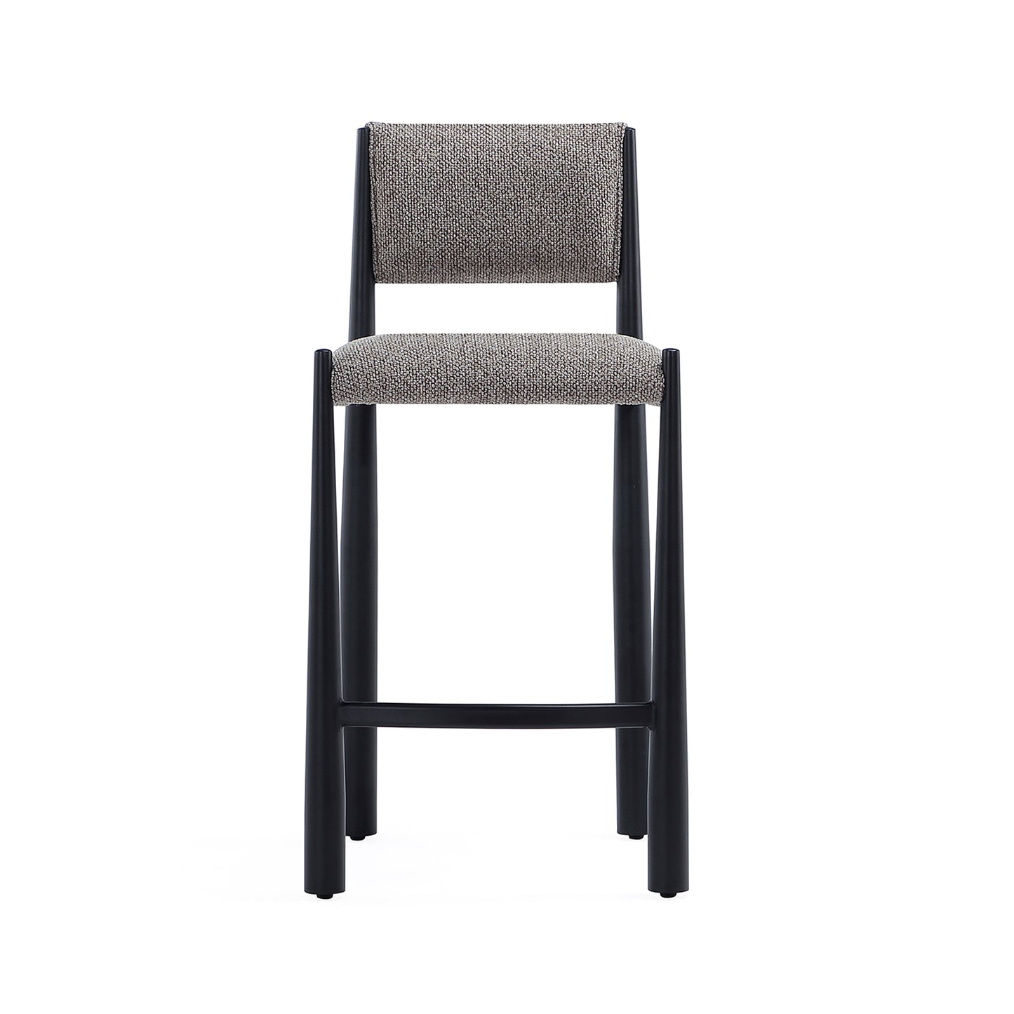 Lennor Mid-Century Modern Metal Boucle Counter Stool in Mushroom CS1529-3