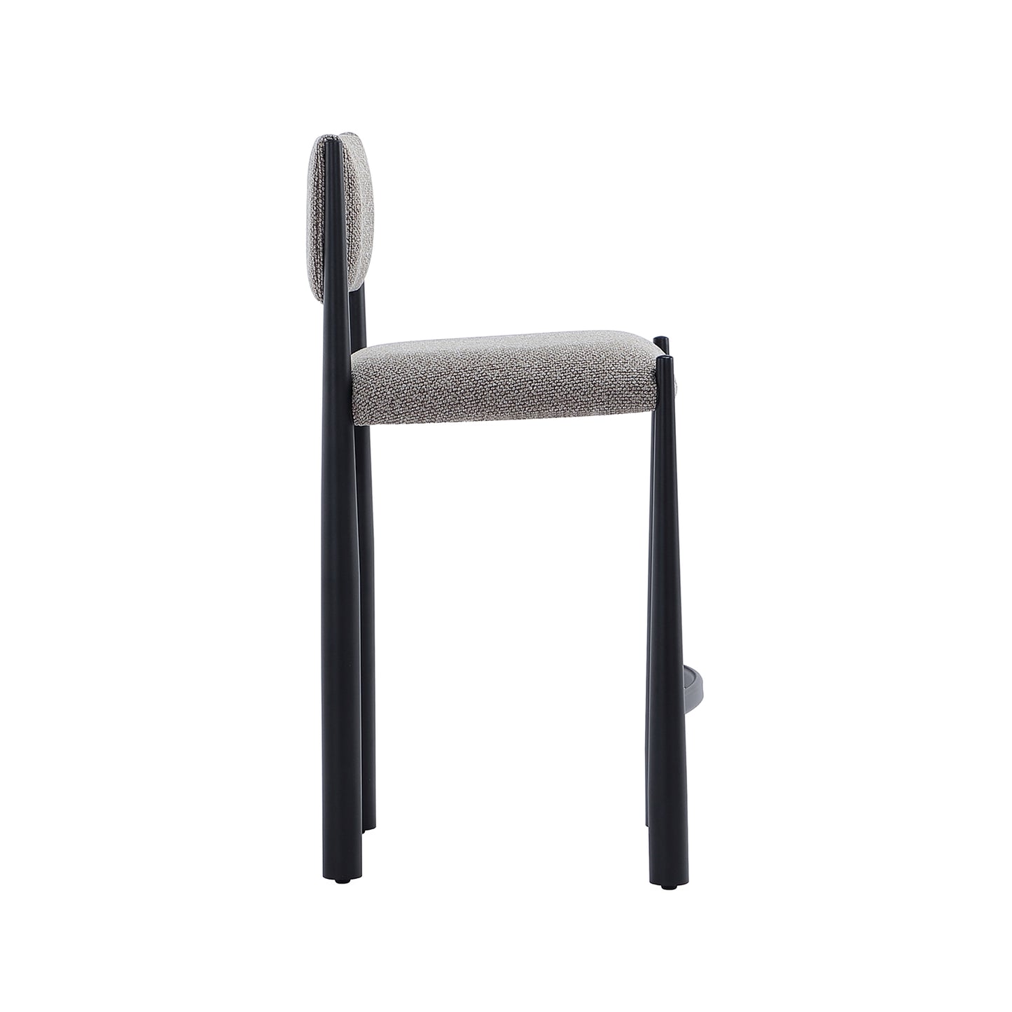 Lennor Mid-Century Modern Metal Boucle Counter Stool in Mushroom CS1529-3