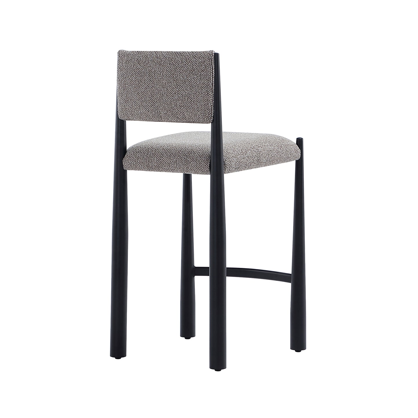 Lennor Mid-Century Modern Metal Boucle Counter Stool in Mushroom CS1529-3