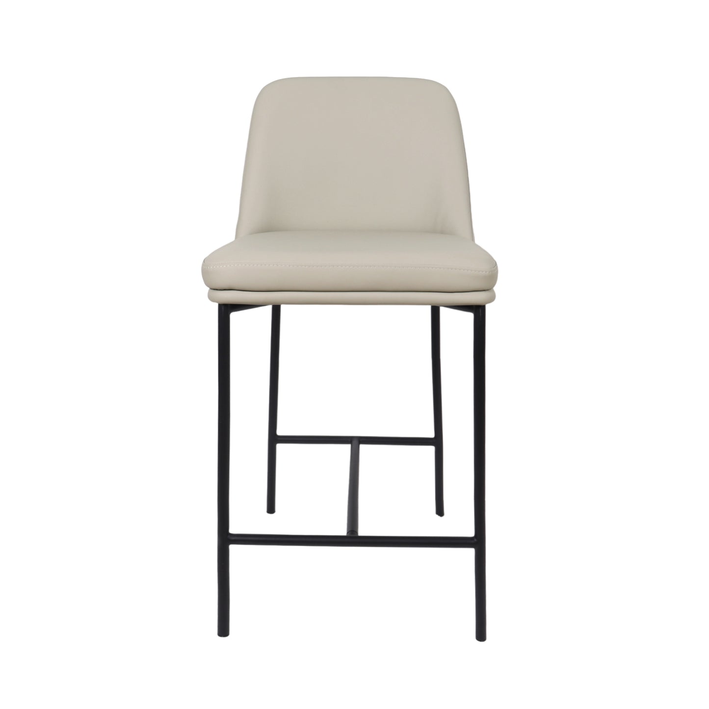 Loft Contemporary Metal Vegan Leather Counter Stool in Stone Gray - Set of 2 CS1534-1