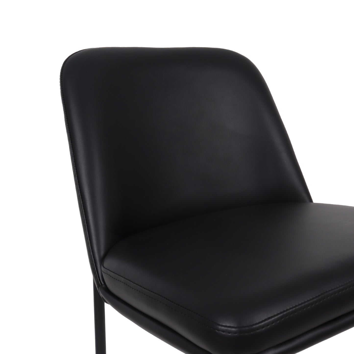 Loft Contemporary Metal Vegan Leather Counter Stool in Black - Set of 2 CS1534-2