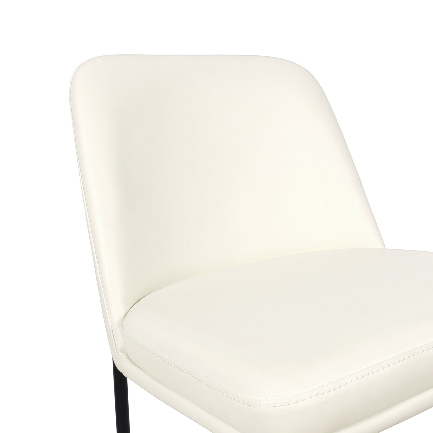 Loft Contemporary Metal Vegan Leather Counter Stool in Ivory - Set of 2 CS1534-3