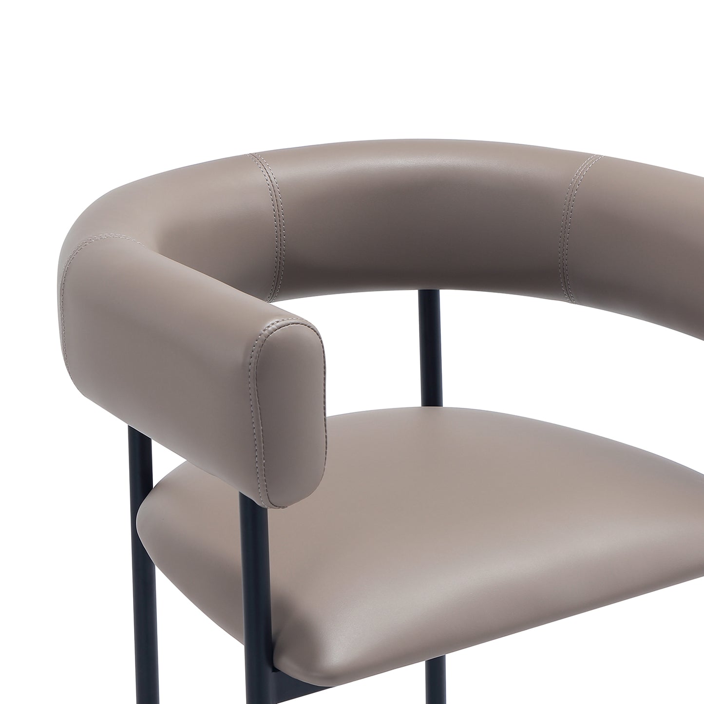 Onda Contemporary Metal Vegan Leather Counter Stool in Taupe CS1637-2