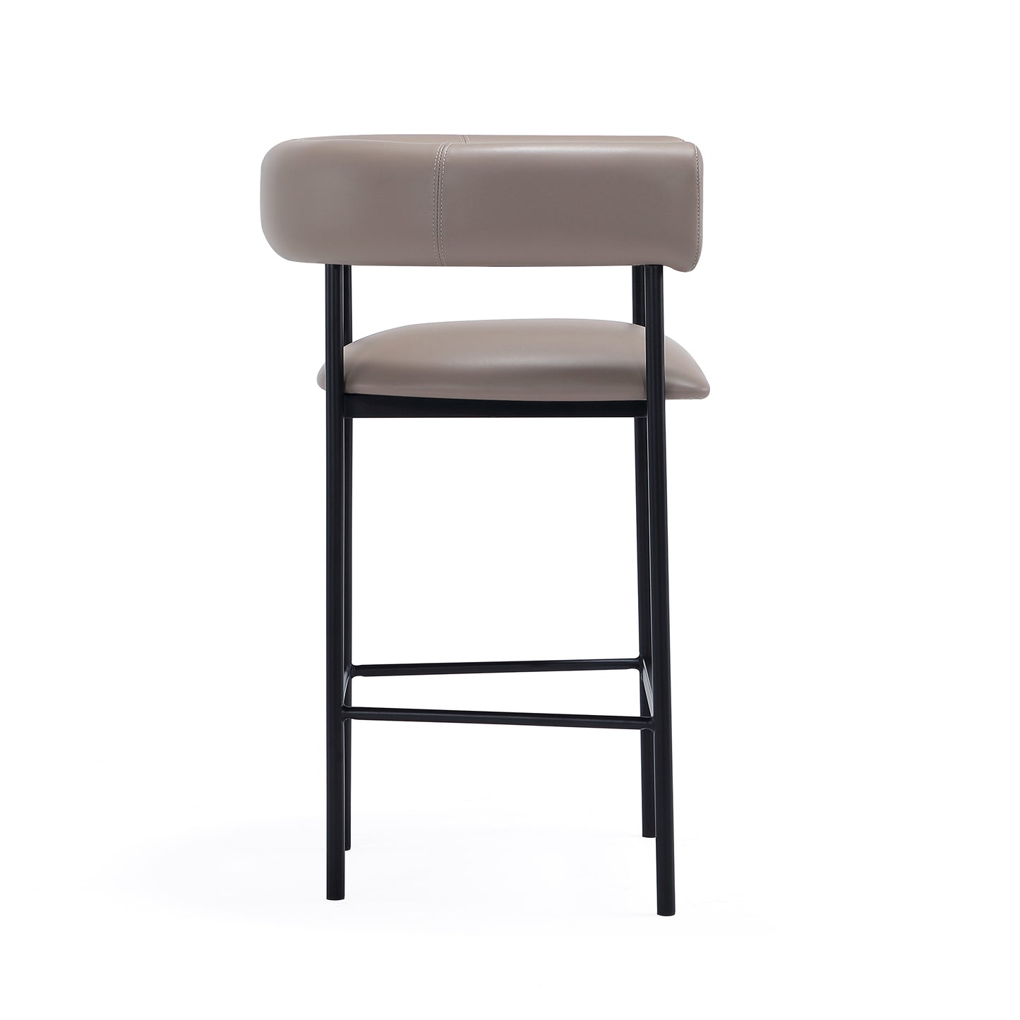 Onda Contemporary Metal Vegan Leather Counter Stool in Taupe CS1637-2