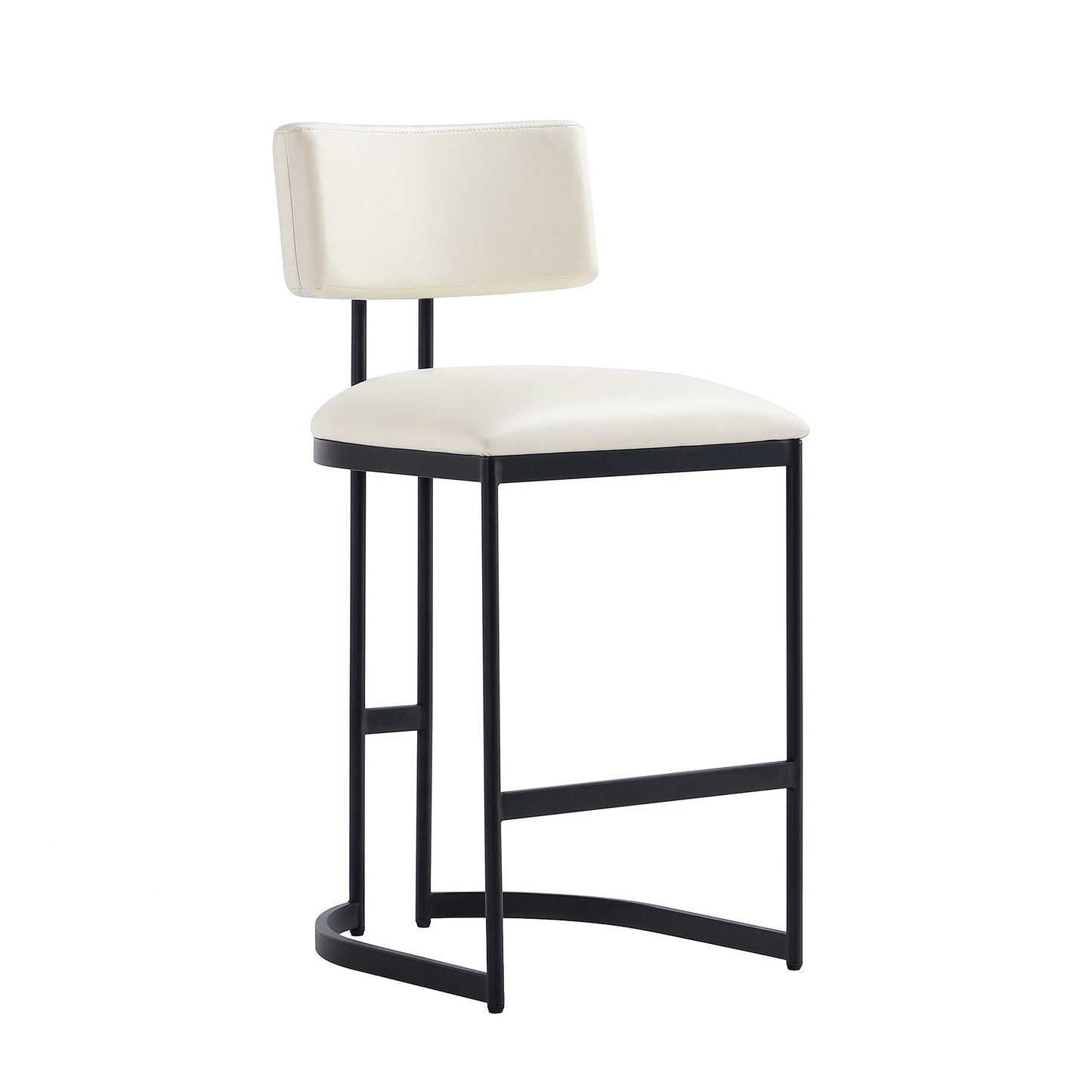 Juno Contemporary Modern Metal Vegan Leather Counter Stool in Ivory CS1640-1