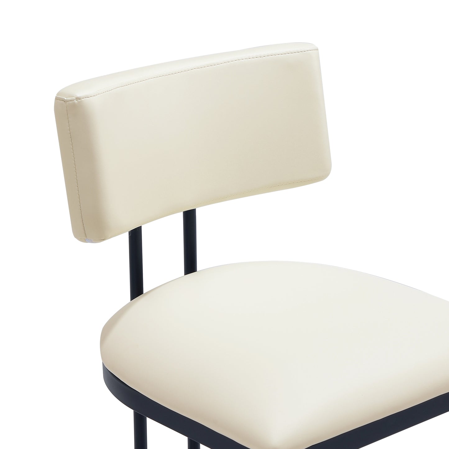 Juno Contemporary Modern Metal Vegan Leather Counter Stool in Ivory CS1640-1