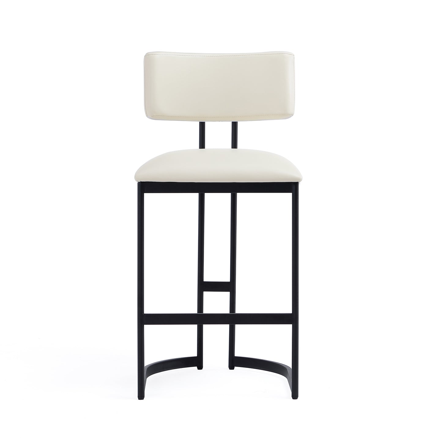 Juno Contemporary Modern Metal Vegan Leather Counter Stool in Ivory CS1640-1