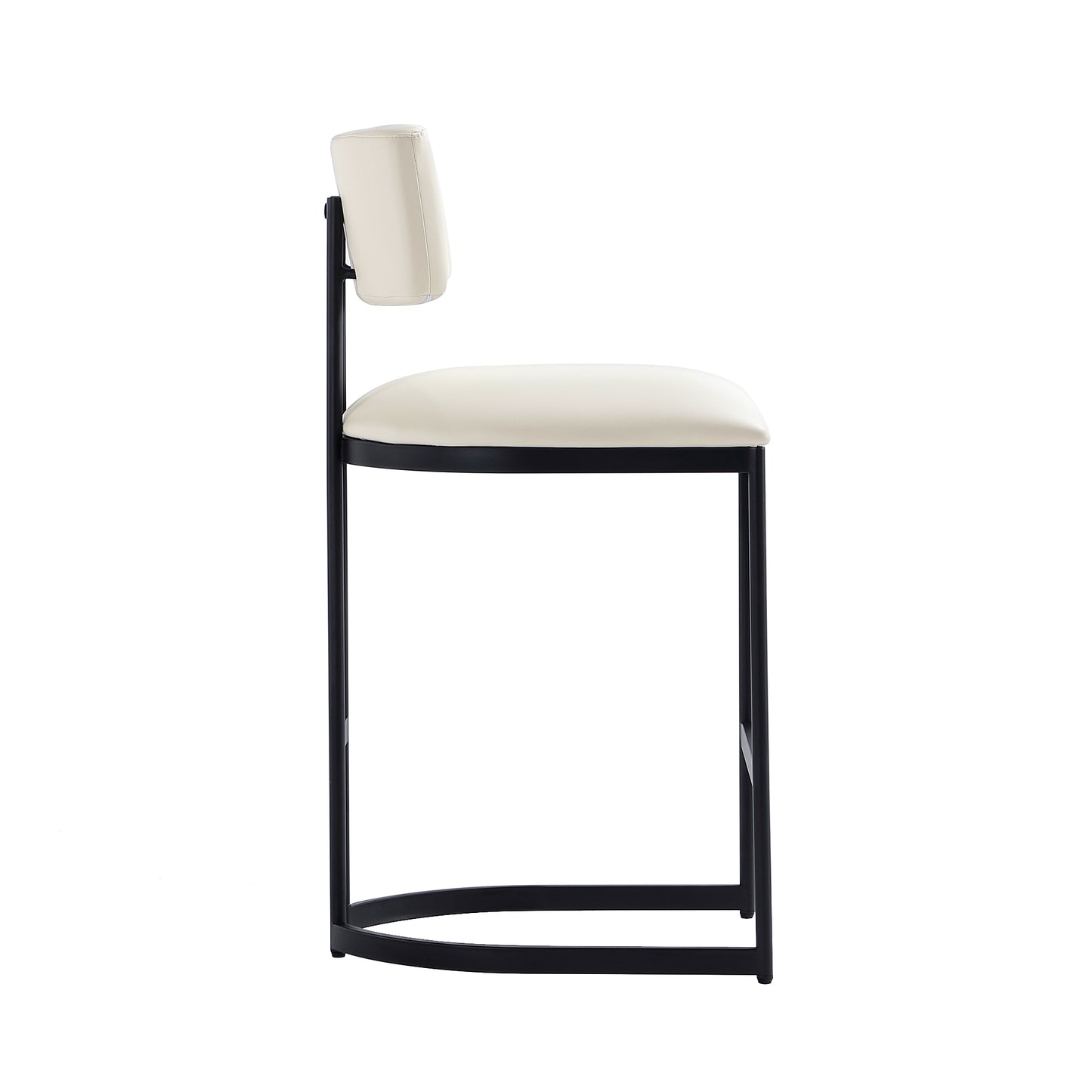 Juno Contemporary Modern Metal Vegan Leather Counter Stool in Ivory CS1640-1