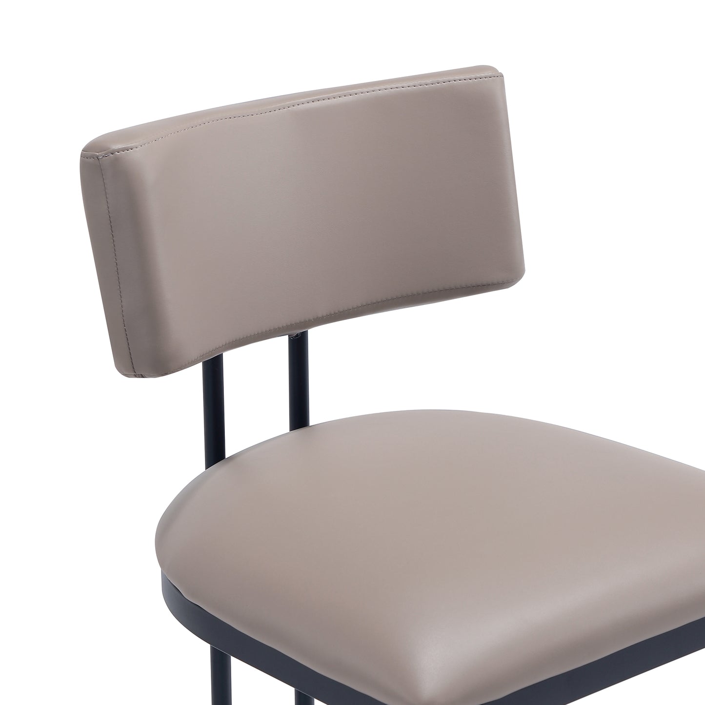 Juno Contemporary Modern Metal Vegan Leather Counter Stool in Taupe CS1640-2