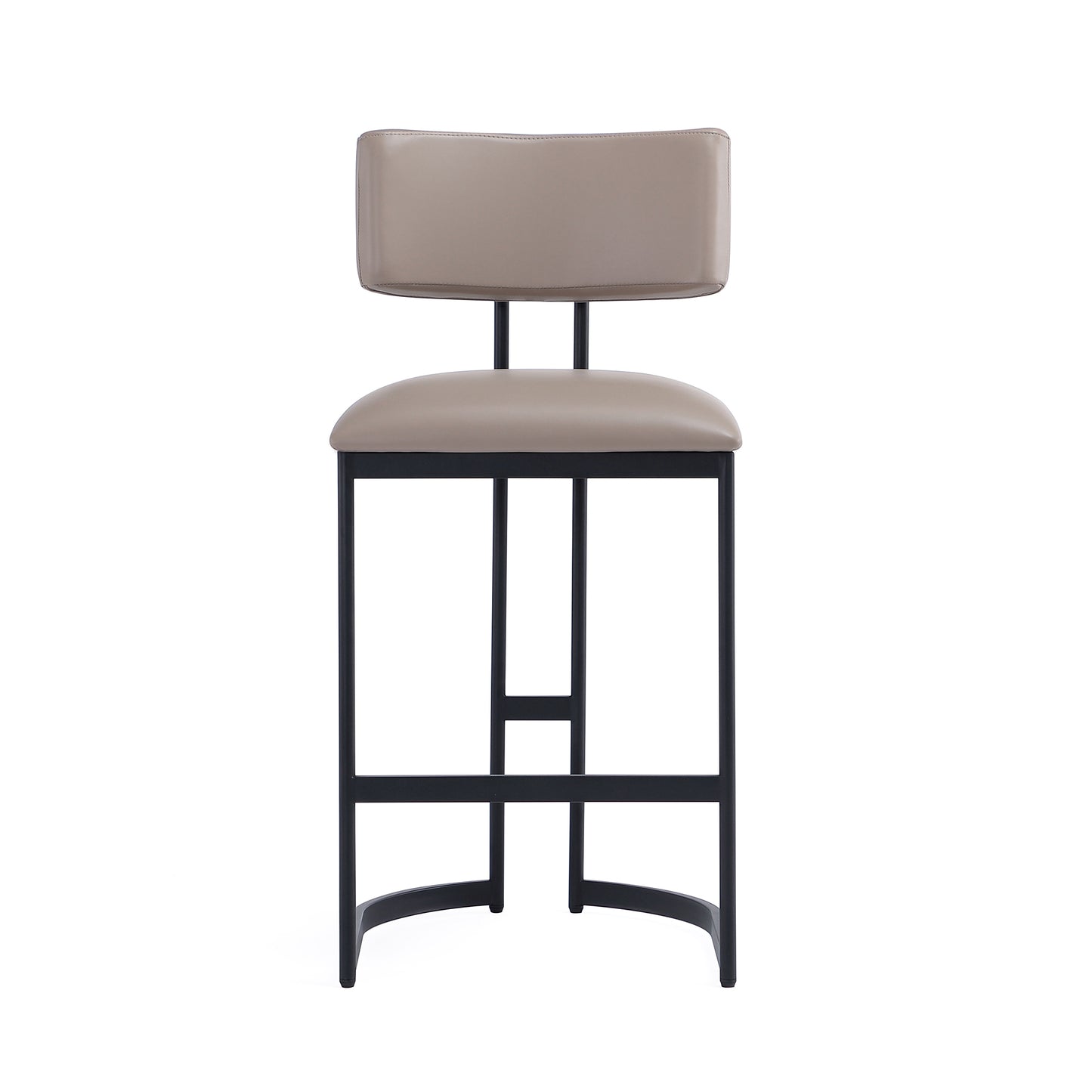 Juno Contemporary Modern Metal Vegan Leather Counter Stool in Taupe CS1640-2