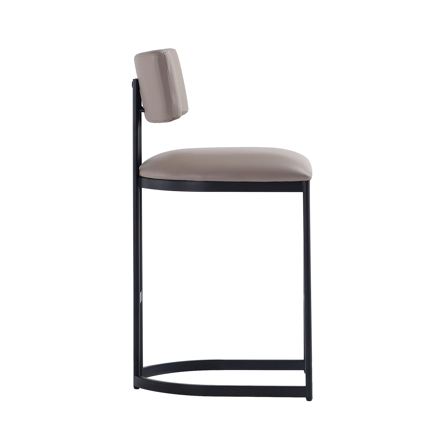 Juno Contemporary Modern Metal Vegan Leather Counter Stool in Taupe CS1640-2