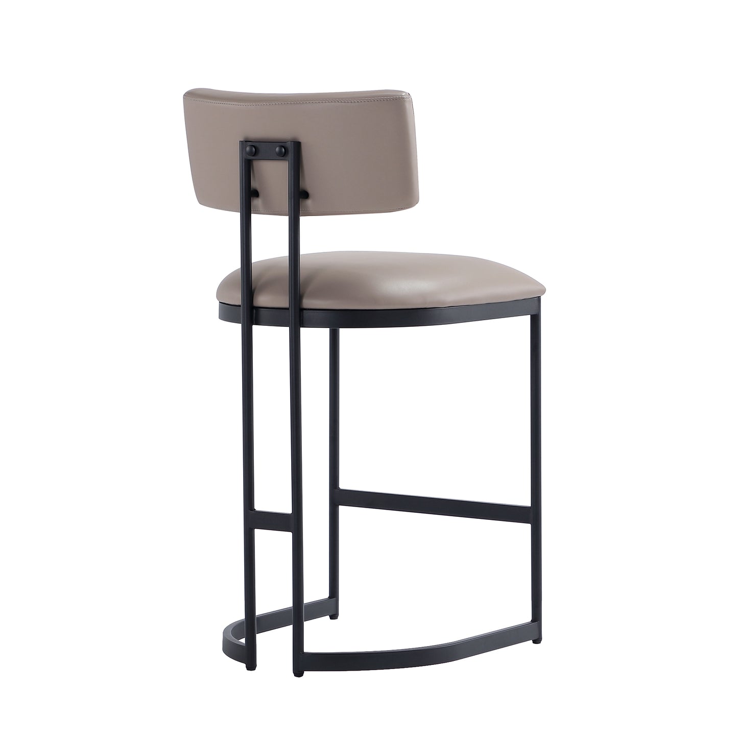 Juno Contemporary Modern Metal Vegan Leather Counter Stool in Taupe CS1640-2