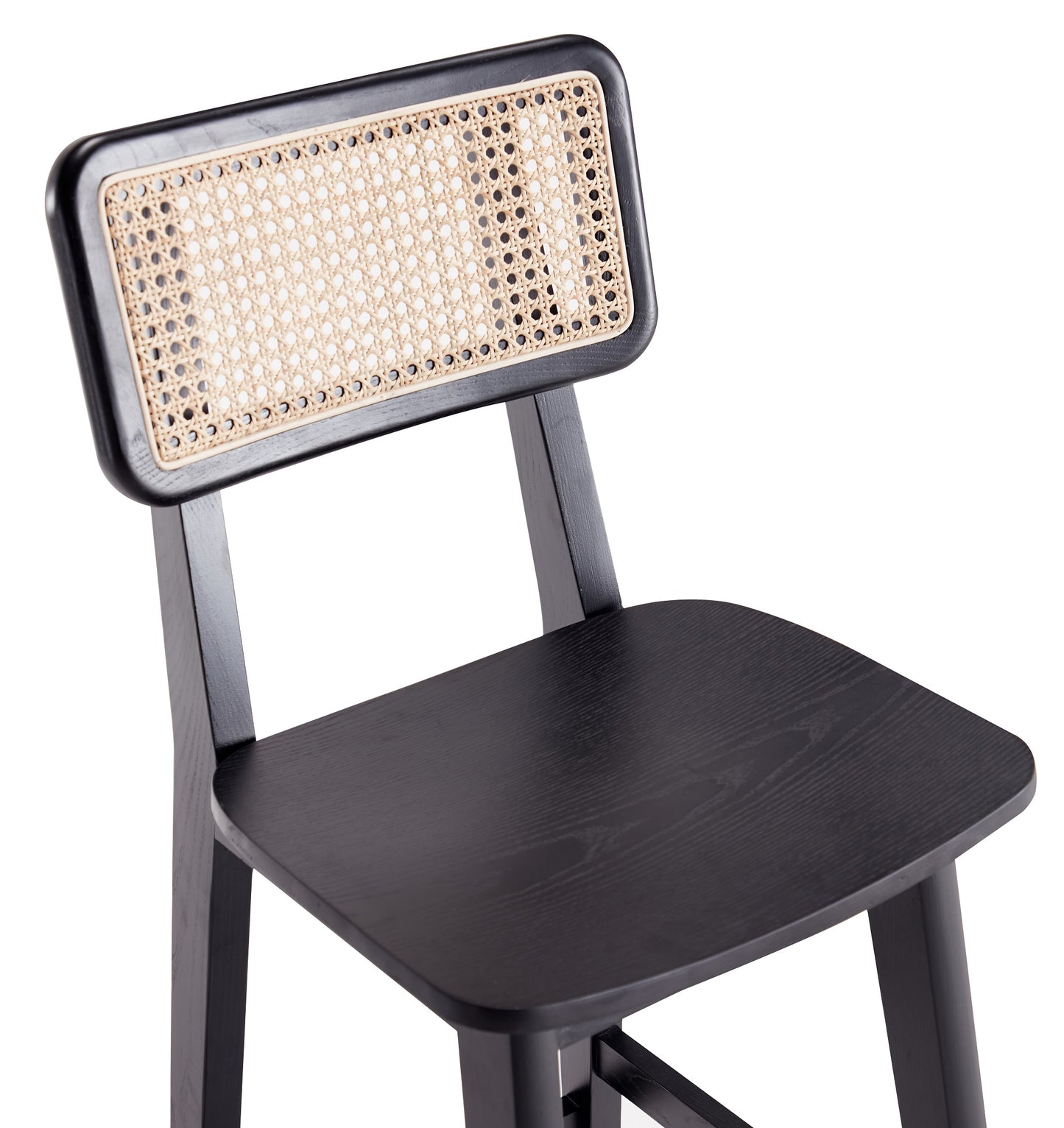 Manhattan Comfort Versailles Counter Stool in Black and Natural Cane CSCA01-BK