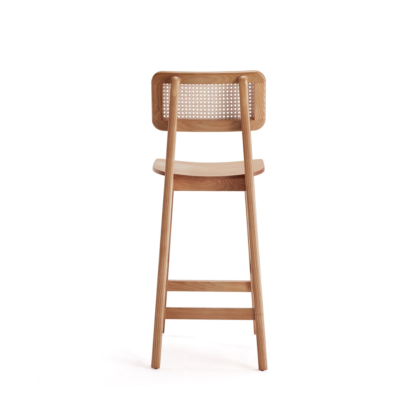 Versailles Industry Chic Cane Back Wood Counter Stool in Natural CSCA01-NA