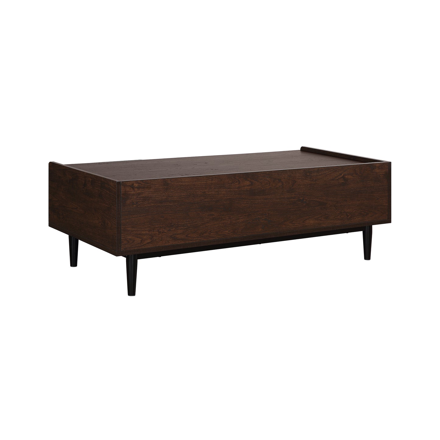Manhattan Comfort Duane Modern Ribbed Coffee Table with Drawer and Shelf in Dark Brown and Navy Blue CT-11GLF-NB