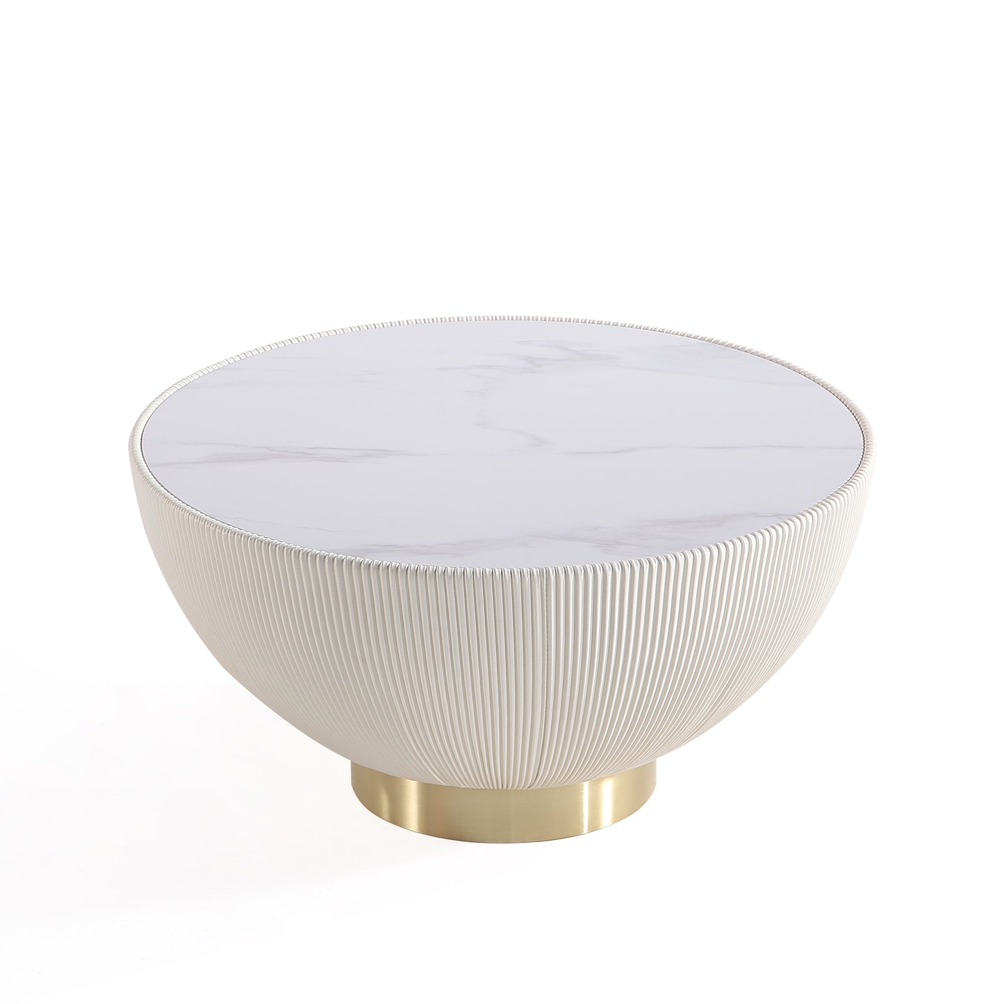 Anderson Modern Sintered Stone Top Upholstered Coffee Table in Cream CT012-CR