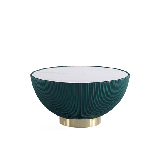 Anderson Modern Sintered Stone Top Upholstered Coffee Table in Green CT012-GR