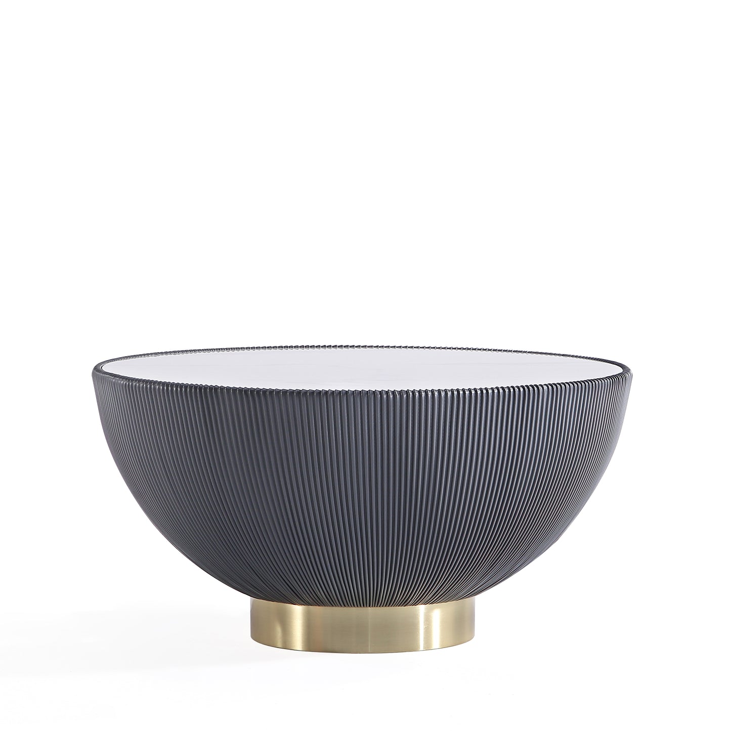 Manhattan Comfort Modern Anderson Coffee Table Upholstered in Grey Leatherette with Ceramic Faux Marble Tabletop CT012-GY
