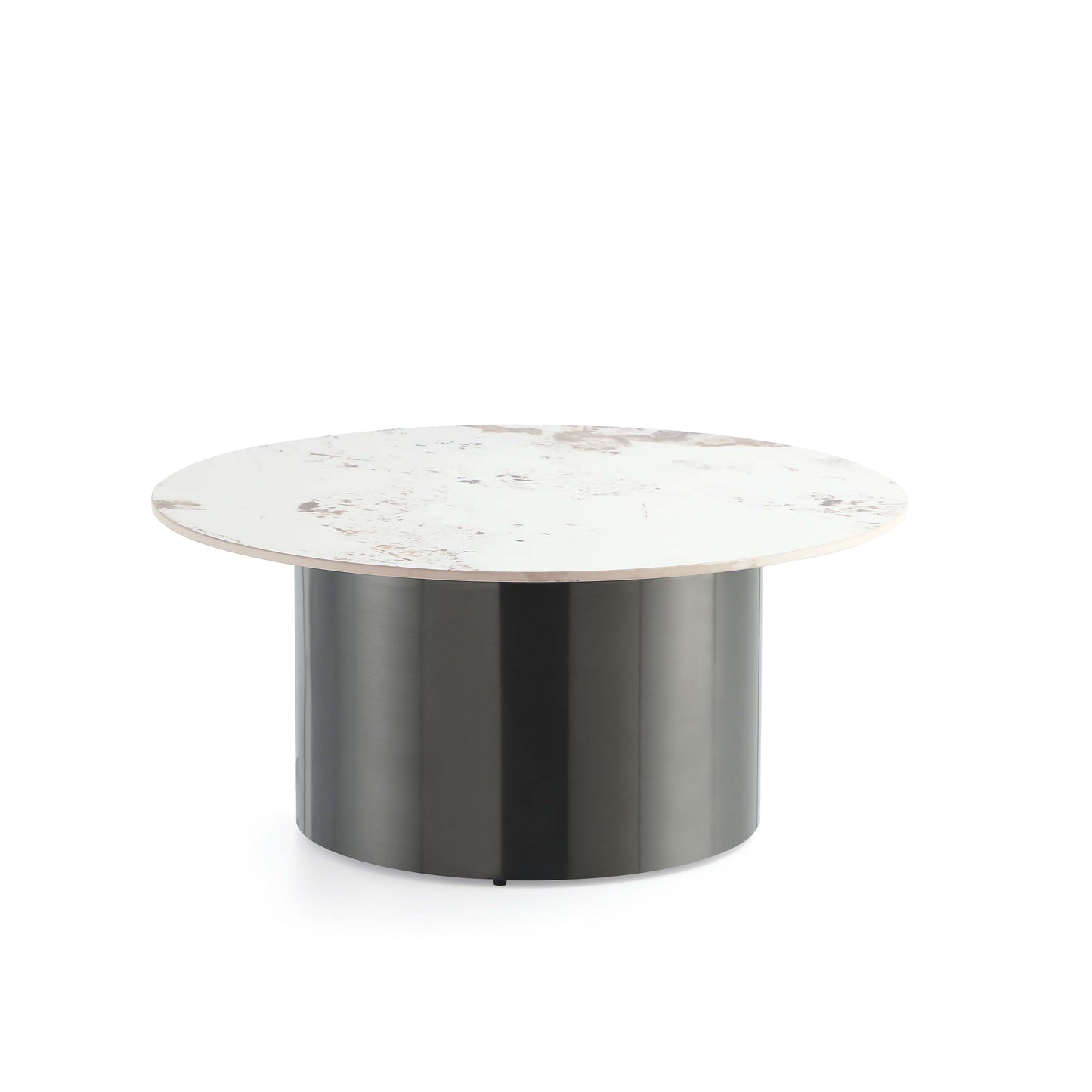 Alondra Modern Glam Sintered Stone Top Coffee Table in Black CT014