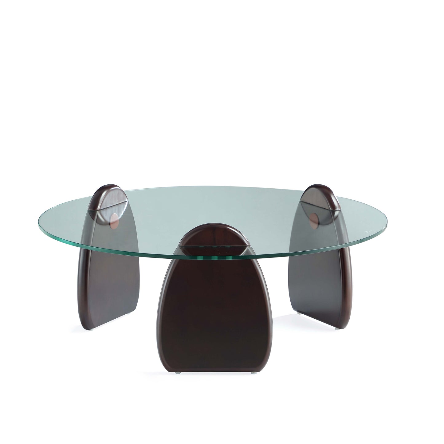 Artesia Modern Glam Glass Top Wood Coffee Table in Walnut CT015