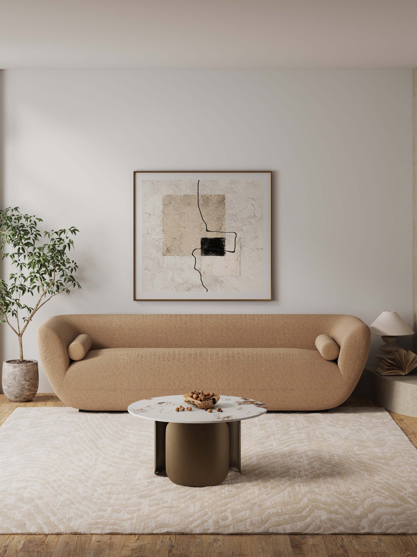 Monica Modern Glam Sintered Stone Top Coffee Table in Bronze CT016
