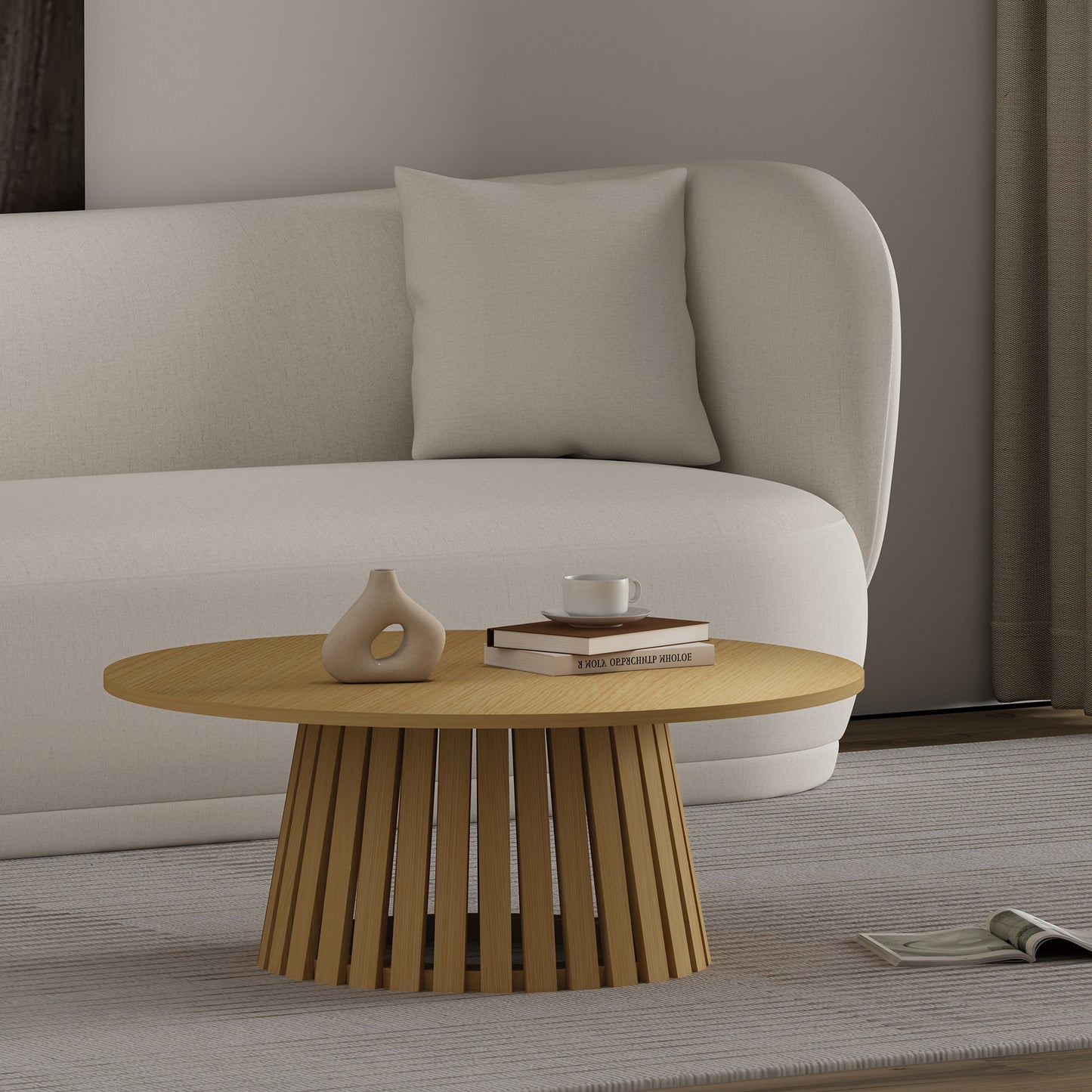Layla Scandinavian Modern Coffee Table in Light Oak CT019-NA