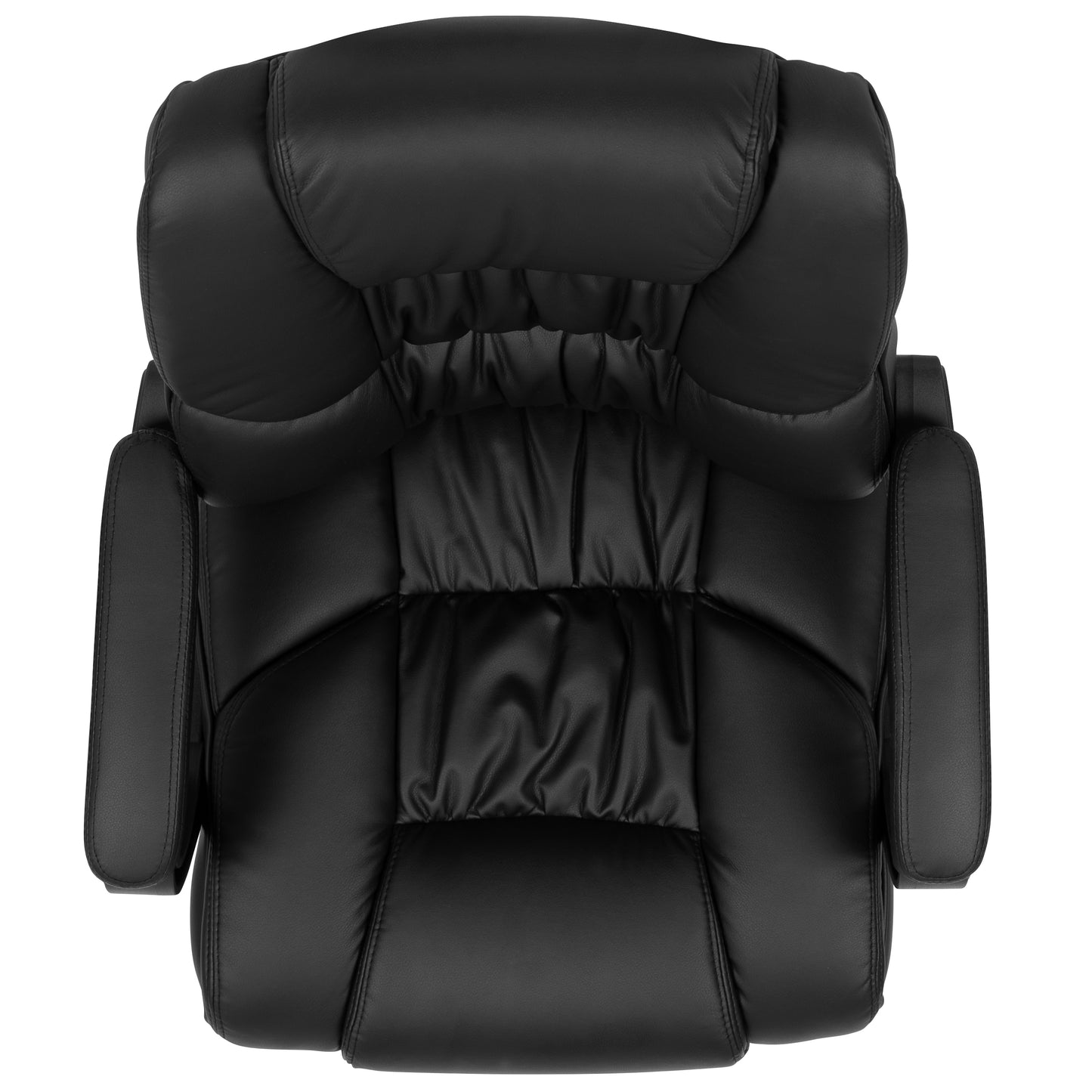 Flash Fundamentals Big & Tall 400 lb. Rated Black LeatherSoft Swivel Office Chair with Padded Arms Black