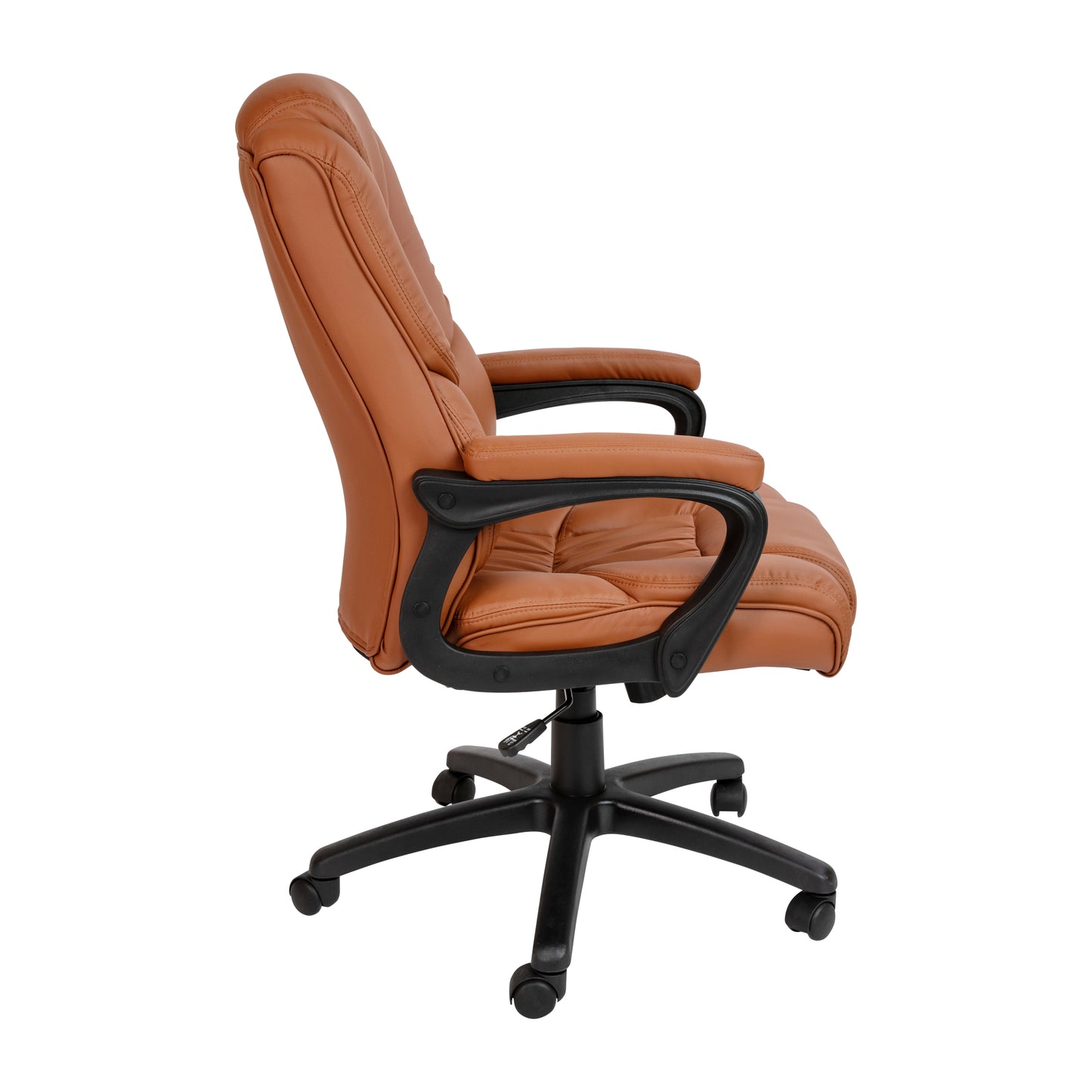 Flash Fundamentals Big & Tall 400 lb. Rated Brown LeatherSoft Swivel Office Chair with Padded Arms Brown