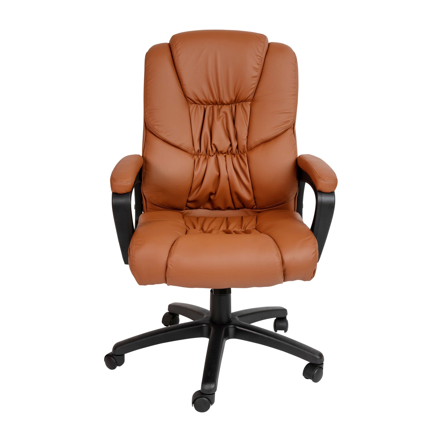 Flash Fundamentals Big & Tall 400 lb. Rated Brown LeatherSoft Swivel Office Chair with Padded Arms Brown