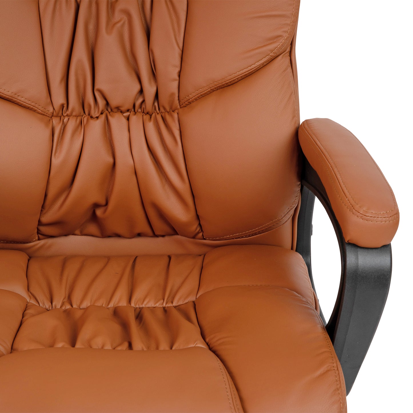 Flash Fundamentals Big & Tall 400 lb. Rated Brown LeatherSoft Swivel Office Chair with Padded Arms Brown